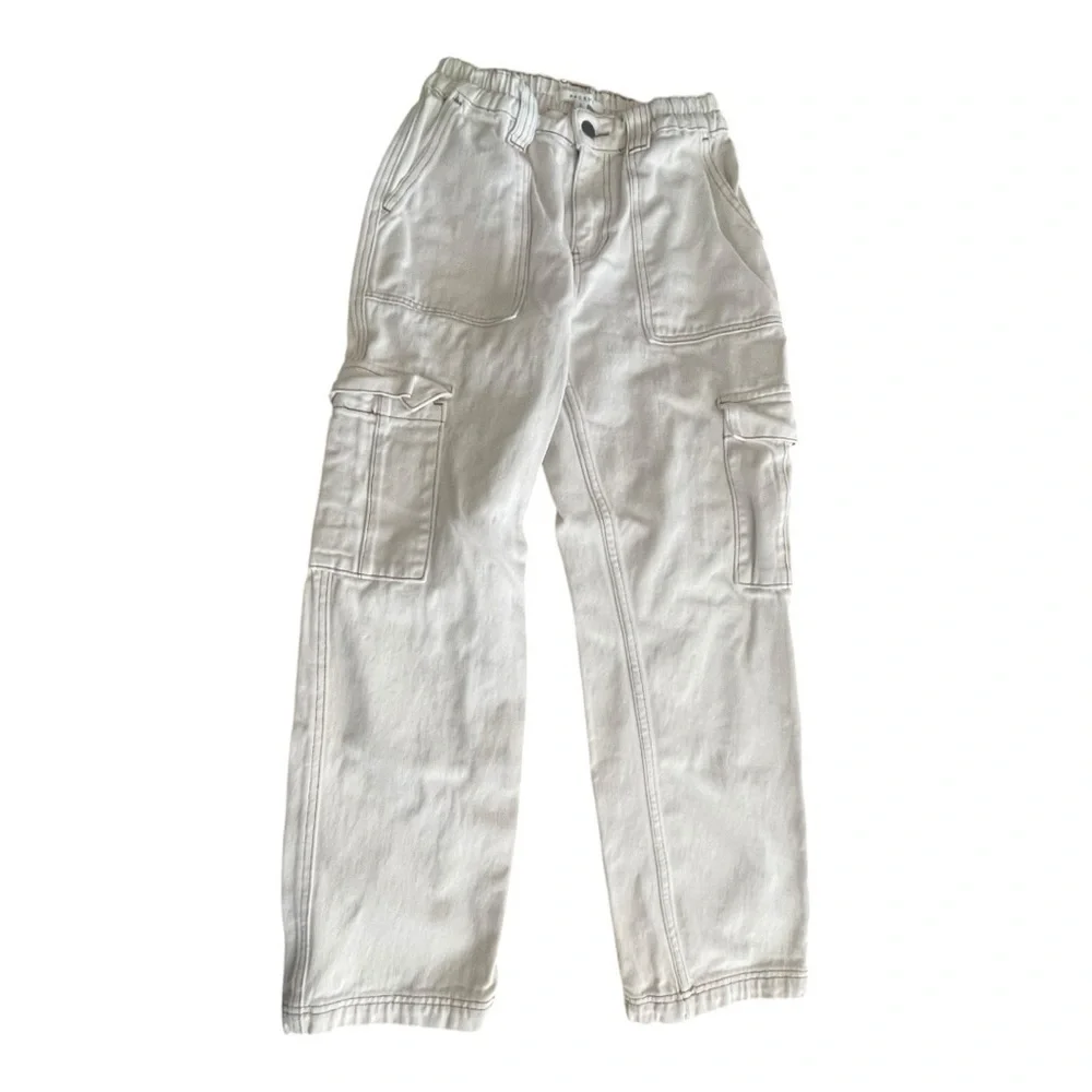 PacSun Women white Cream Cargo Pants Size: Small 100% cotton
